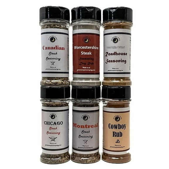 June Moon Spice Company's Steak Seasoning Variety Pack | 6 Count | 5.5 fl. oz. Large Shakers