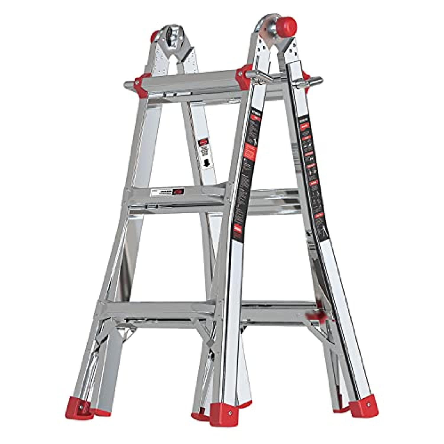 stealth folding ladder, 13 ft aluminum extension ladder, 300 lbs load ...