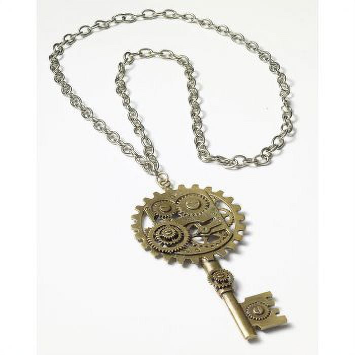 Forum Novelties STEAM.COPPER KEY/GEAR NECKLACE