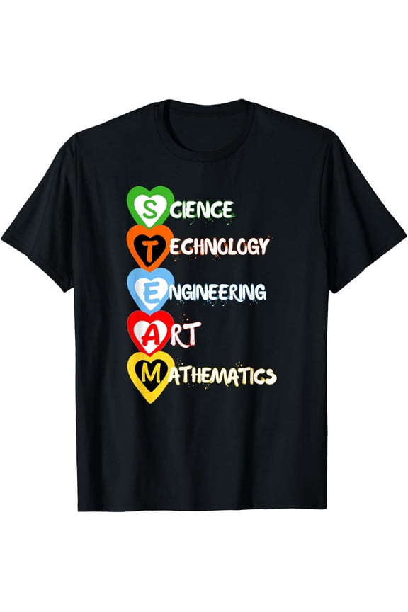 STEAM Colorful Technical Sciences and Creativity Shirt T-Shirt men and women can wear, black, white, gifts