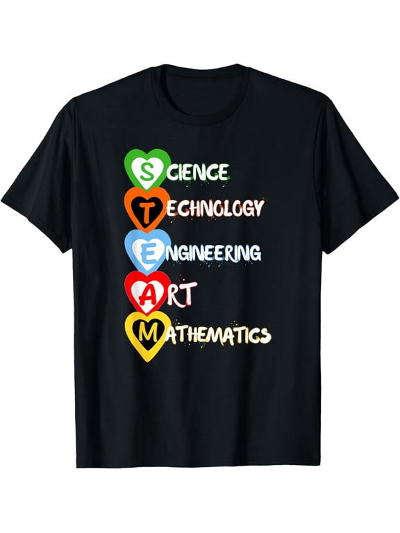 STEAM Colorful Technical Sciences and Creativity Shirt T-Shirt men and women can wear, black, white, gifts