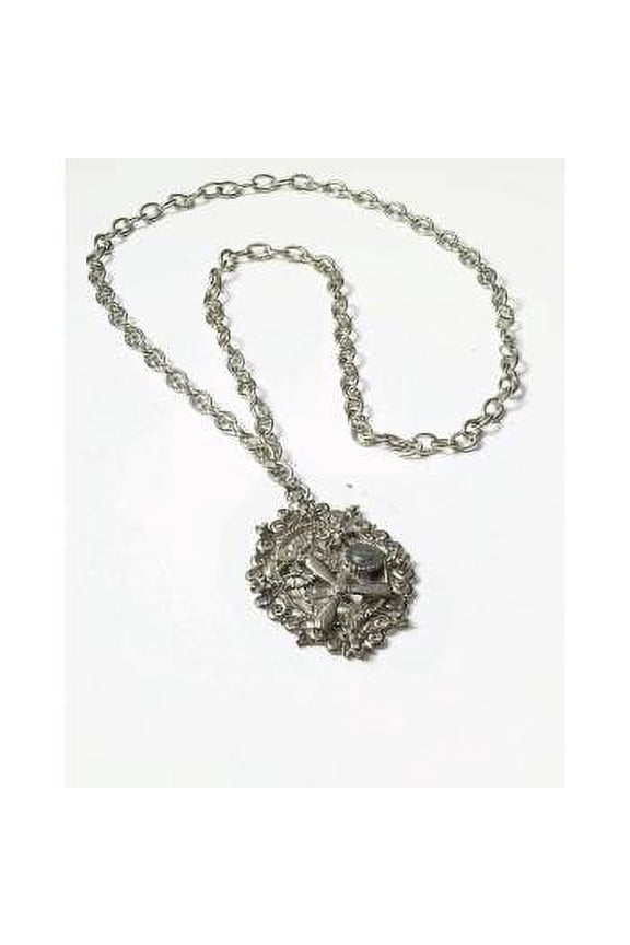 STEAMPUNK SILVER GEAR NECKLACE