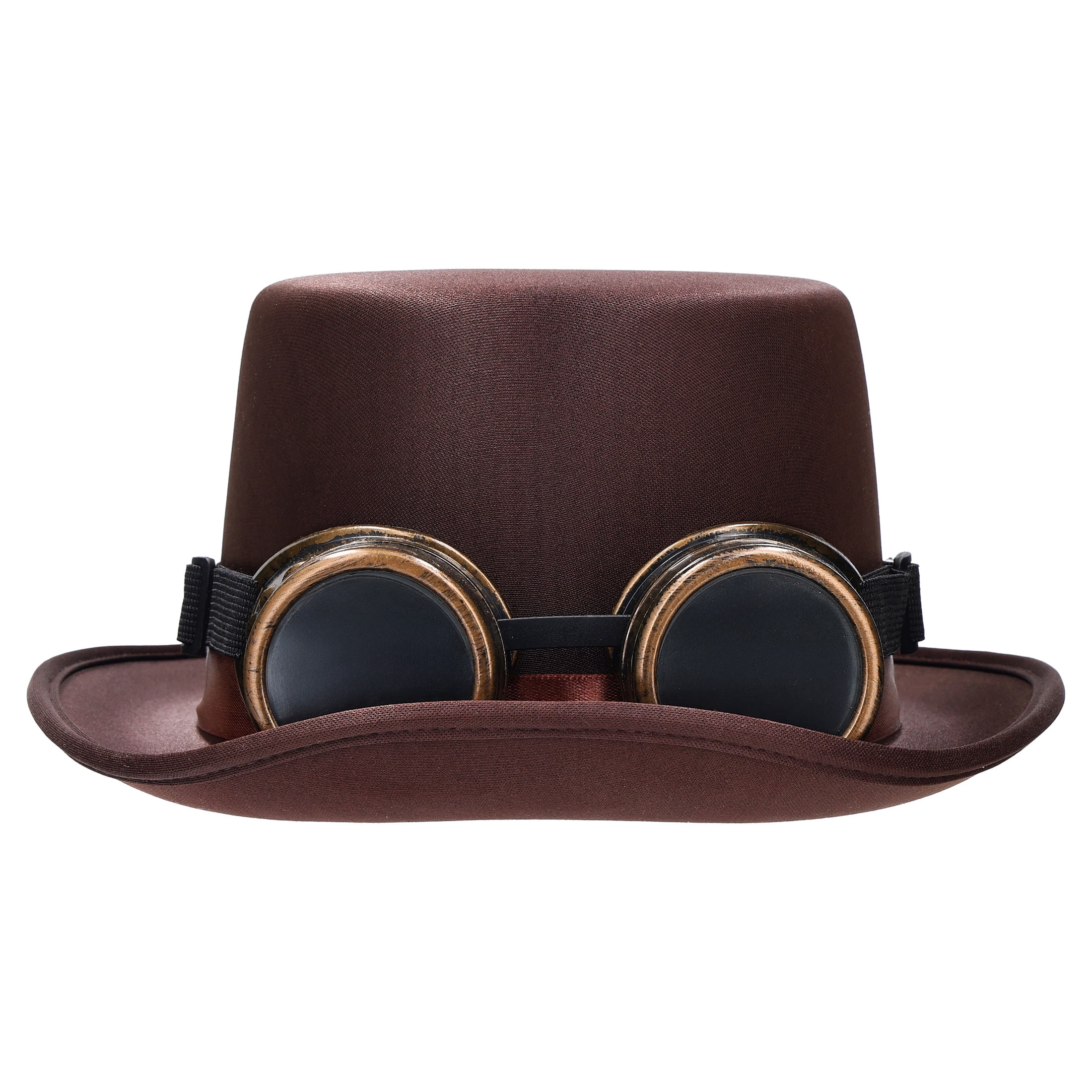 Steampunk Hat with Goggles Costume Accessory for Adults, Brown, Halloween by Way To Celebrate
