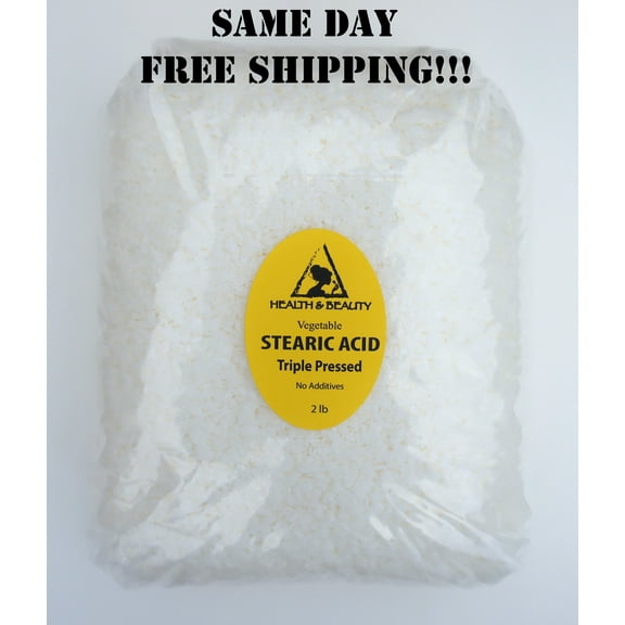 STEARIC ACID VEGETABLE TRIPLE PRESSED PASTILLES BEARDS 100% PURE 32 OZ, 2 LB