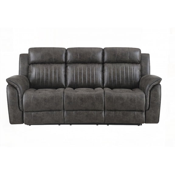 STEBAN GREY RECLINING SOFA MADE OF HIGH-QUALITY MATERIALS