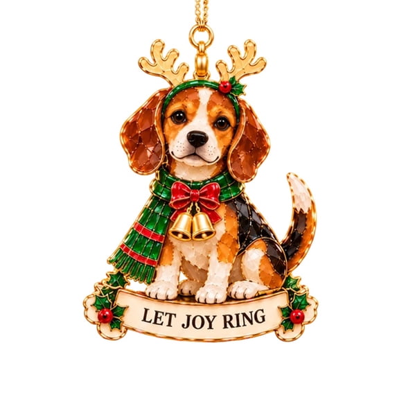 STEDY Christmas Dog Ornament 2D Flat Acrylic Pendant, Green 2, Cute Pet ...