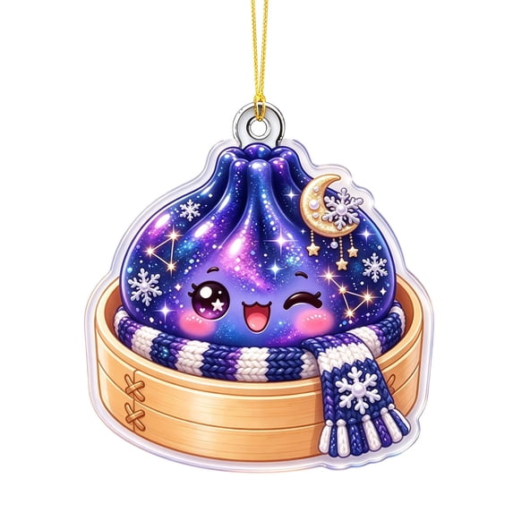 Library Cartoon Inage STEDY Steamer Christmas Ornament Cartoon Dumpling Acrylic, Style G ...