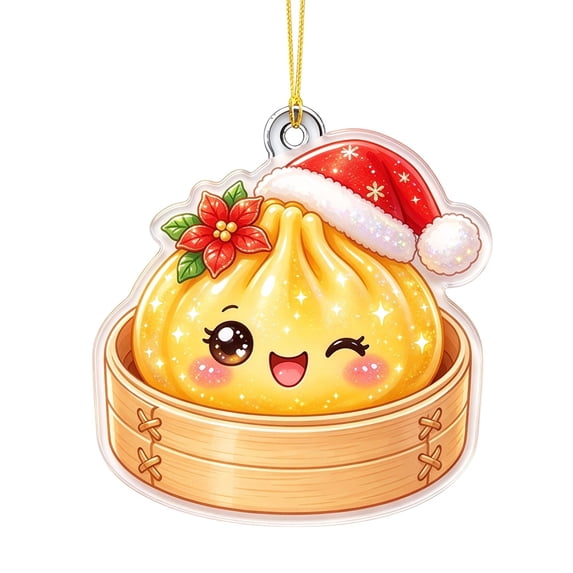 Library Cartoon Inage STEDY Steamer Christmas Ornament Cartoon Dumpling Acrylic, Style H ...