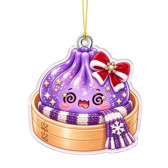 Library Cartoon Inage STEDY Steamer Christmas Ornament Cartoon Dumpling Acrylic, Style J ...