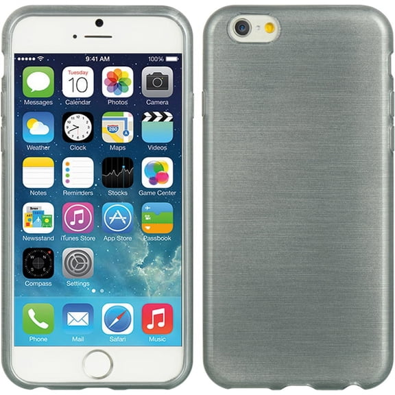 STEEL GRAY SLATE SHEER SILK TPU SKIN CASE GRIP COVER FOR APPLE iPHONE 6 (4.7")