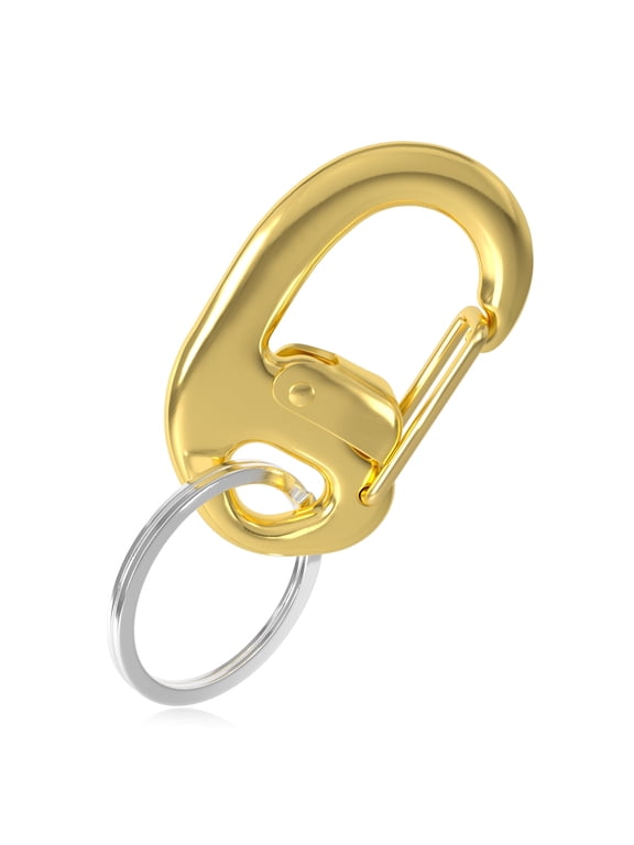 Fliplock Stainless Steel Locking Carabiner - Keychain Carabiner with Locking Gate - Carabiner Clip for Keys, Camping Accessories & More – PVD Gold / 1.75"