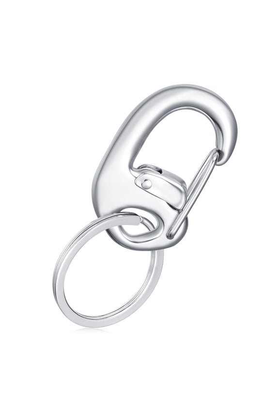 Fliplock Stainless Steel Locking Carabiner - Keychain Carabiner with Locking Gate - Carabiner Clip for Keys, Camping Accessories & More – Polished Stainless / 1.75"