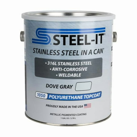 STEEL-IT 1050G Polyurethane Topcoat, Industrial Paint Coating, Dove Gray (1 Gallon)