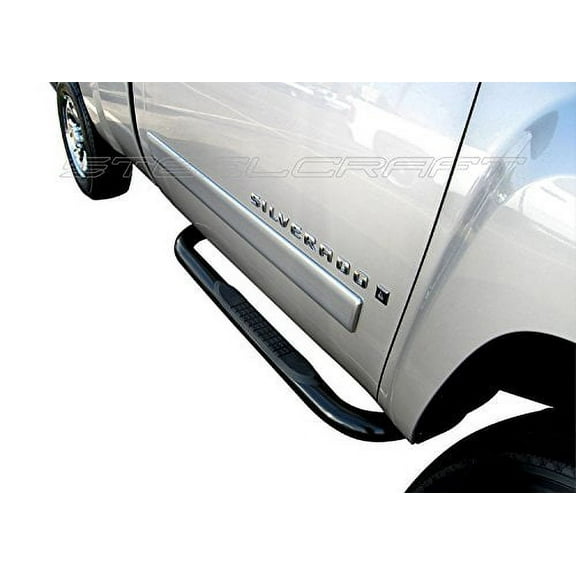 STEELCRAFT 201800 Custom Fit 1999-2018 CHEVY SILVERADO / GMC SIERRA LD/HD REGULAR CAB 3" SIDEBARS BLACK Side Step Nerf Bar Running Boards (Body Mount) (Excludes Classic Model)