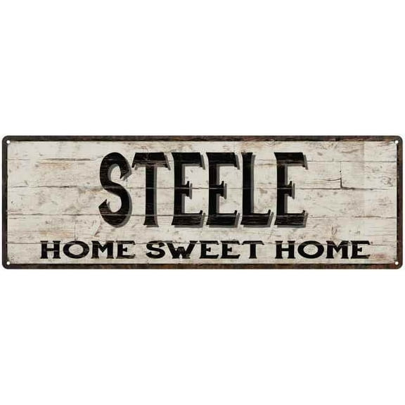 STEELE Rustic Home Sweet Home Sign Gift 6x18 Metal Decor 206180084331