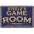 thumbnail image 1 of STEELE'S Blue Game Room Sign Metal 8 x 12 Matte Finish Metal 108120002433, 1 of 1