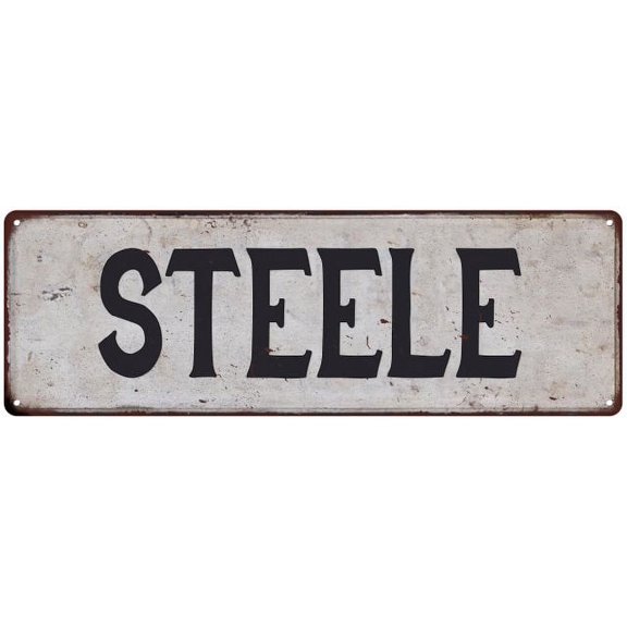 STEELE Vintage Look Rustic Chic Metal Sign 6x18 106180036461