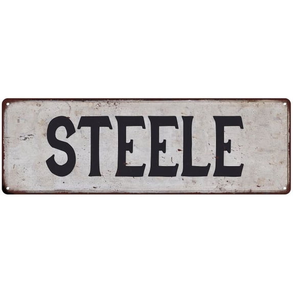 STEELE Vintage Look Rustic Chic Metal Sign 8x24 108240036461