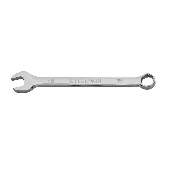 STEELMAN 15mm Metric Combination Wrench with 12-Point Box End, 82568