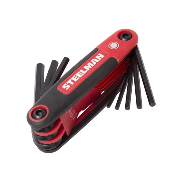 STEELMAN 41929 9-Piece Folding Hex Key Set, Standard (SAE-Inch)