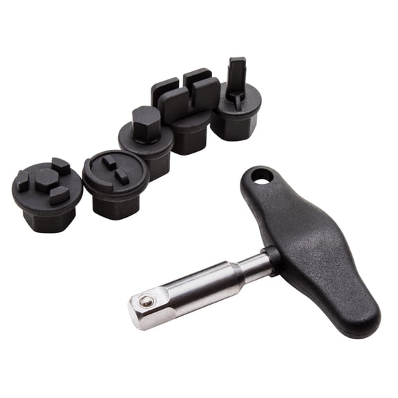 STEELMAN 42439 6-Piece Oil Drain Plug Wrench Kit for Installing and Removing Plastic Oil Drain Plugs and Bolts
