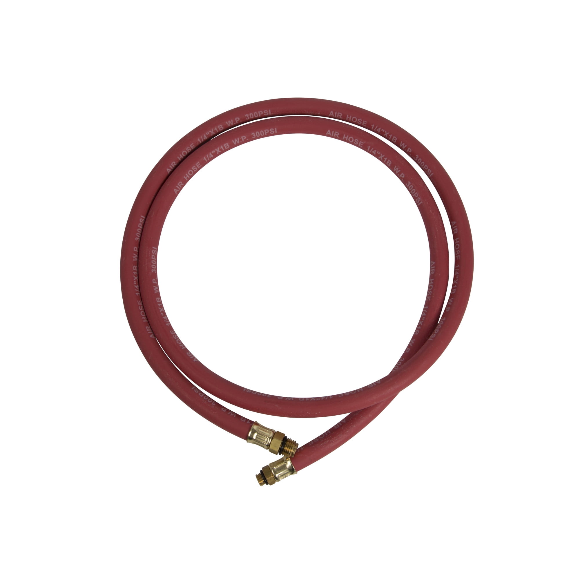 STEELMAN 5 ft Rubber Air Hose with 1/4 in NPS and 3/8 in Brass Fittings, 60036