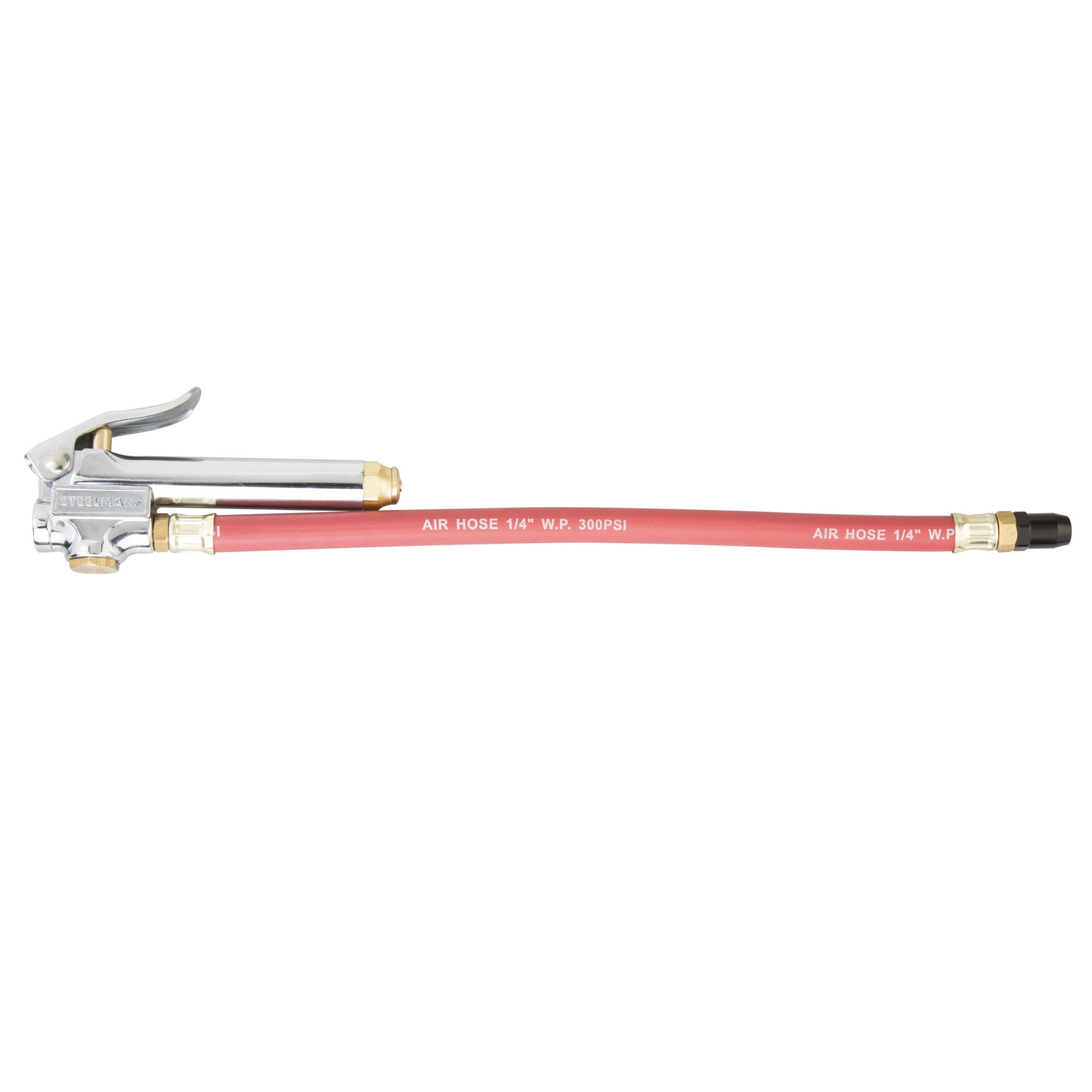 STEELMAN 75051 Straight Chuck Tire Inflator with Built-In Gauge and 12-Inch Hose