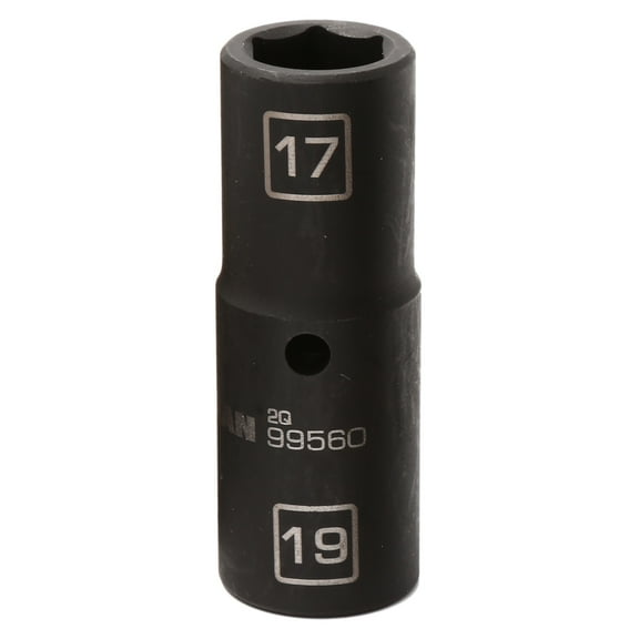 STEELMAN 99560 1/2-Inch Drive 6-Point Impact Flip Socket, 17mm x 19mm
