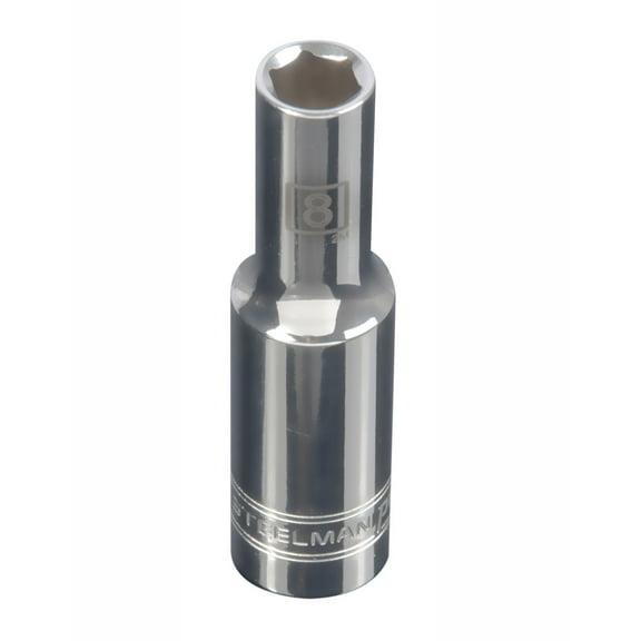 STEELMAN PRO 3/8-Inch Drive x 8mm Deep Well 6-Point Socket, 78225