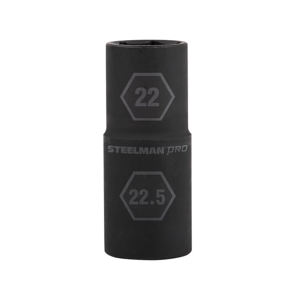 STEELMAN PRO 60231 1/2-Inch Drive 6-Point Thin Wall 22mm x 22.5mm Impact Flip Socket