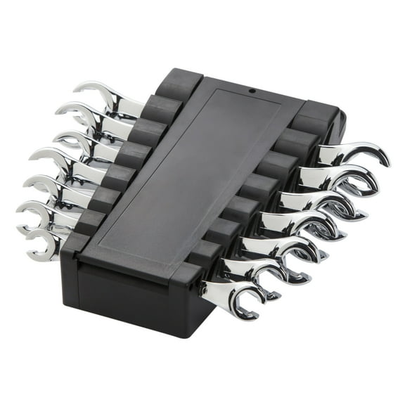 STEELMAN PRO 7-Piece Metric and SAE 6-Point Flare Nut Wrench Set 78323