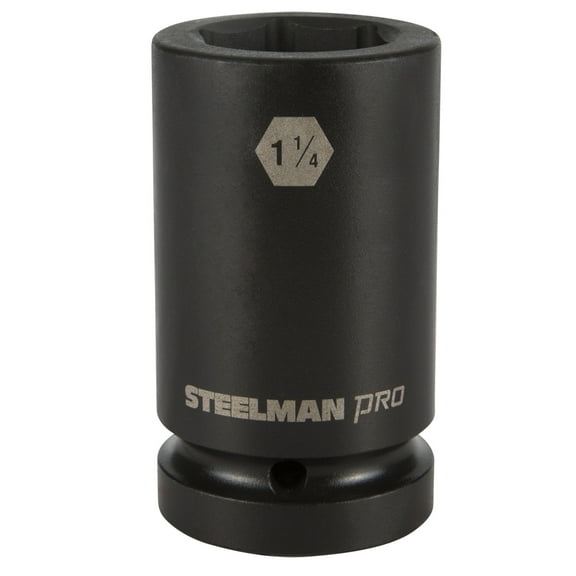 STEELMAN PRO 79341 1-Inch Drive x 1-1/4 Inch 6-Point Thin Wall Deep Impact Socket