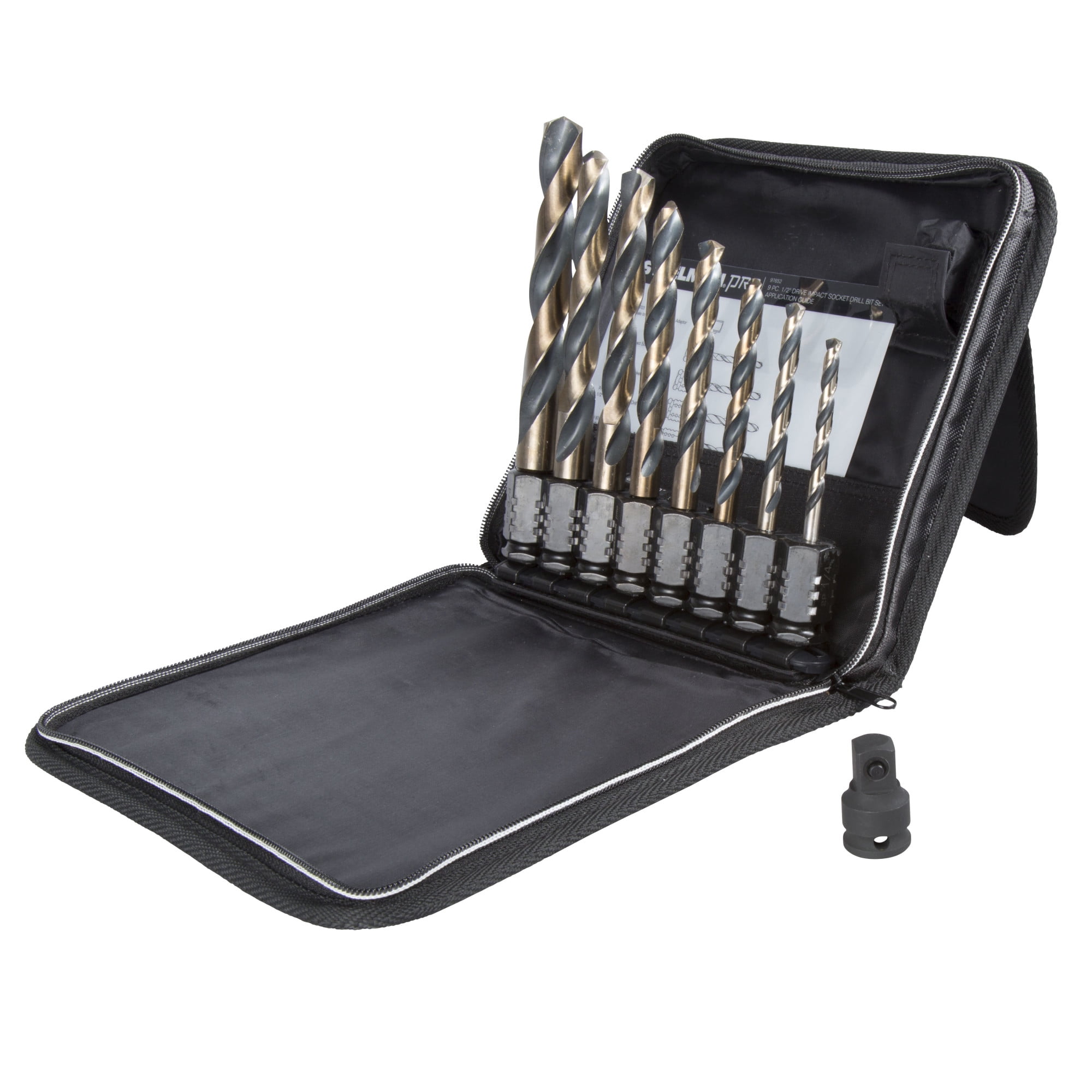 STEELMAN PRO 97652 1/2Inch Drive Impact Grade Drill Bit Set, 9Piece