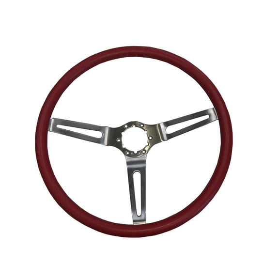 STEERING WHEEL; WITH COMFORT GRIP-RED; MADE OF STAINLESS STEEL AND