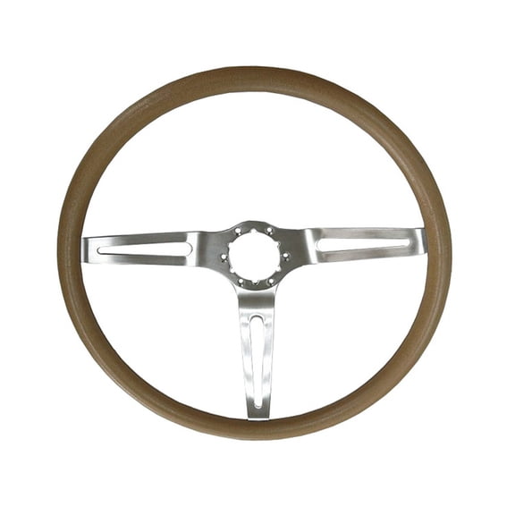 STEERING WHEEL; WITH COMFORT GRIP-SADDLE; MADE OF STAINLESS STEEL AND