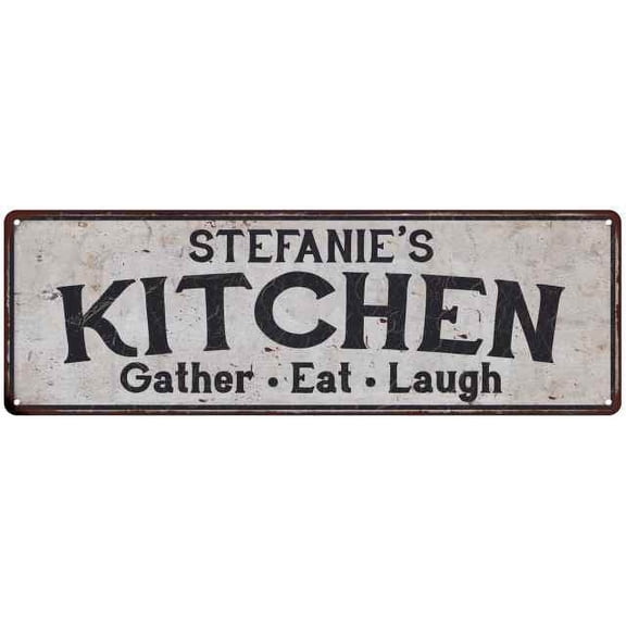 STEFANIE's Kitchen Rustic Chic Decor Gift 8x24 Sign 108240051947