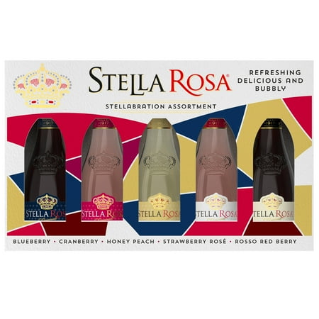 Stella Rosa Semi-Sweet Wine Variety Pack 5 Pack 187ml Glass Bottle Piedmont Italy 5.5% ABV