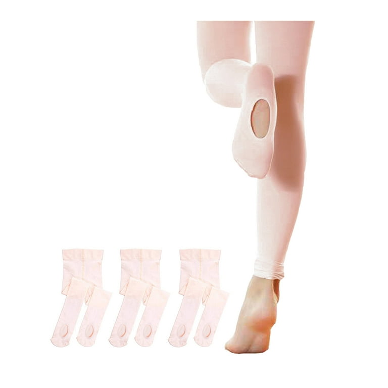 STELLE 3 Pairs Ballet Tights Ultra Stech Soft Pro Footed School Uniform  Convertible Dance Leggings Sockings for Toddler Women Girls,Ballet Pink