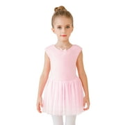 STELLE Ballet Tutu Leotard Sleeveless Tank Ballerina Dance Dress with Skirt for Girls,Ballet Pink,4T