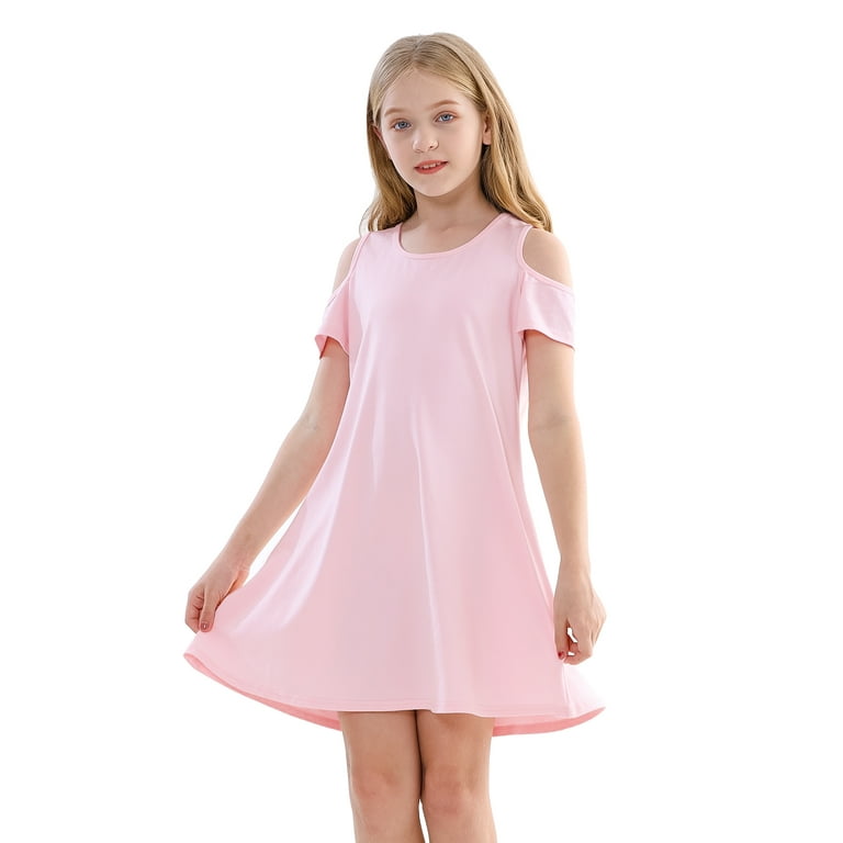 Girls cold shoulder dress shop