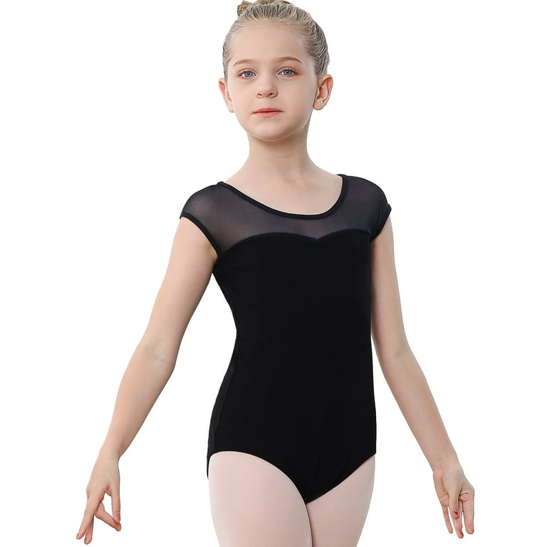 Organic Cotton+Spandex Short Sleeved Classic Leotard for Girls