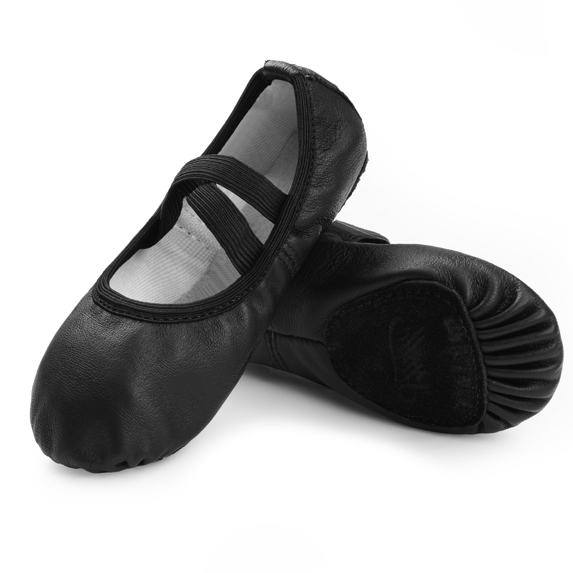 STELLE Girls Soft Leather Dance Shoes Split Sole Ballet Slippers for