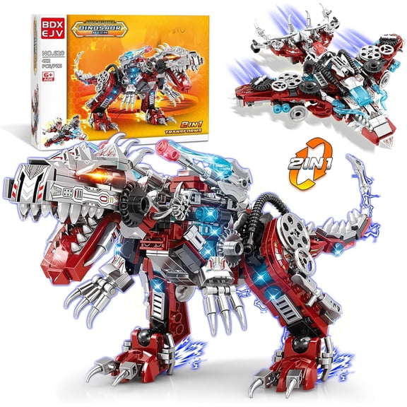STEM 2 in 1 Dinosaurs Building Kits 422PCS, Compatible with Normal Dinosaurs Bricks