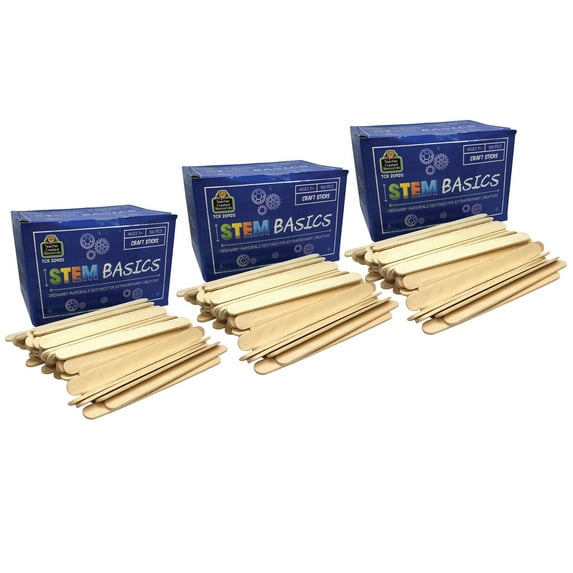 STEM Basics: Craft Sticks, 500 per Pack, 3 Packs