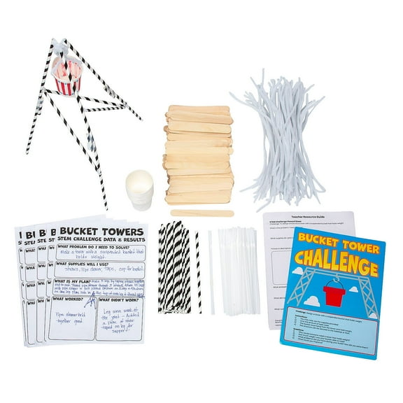 STEM Bucket Towers Challenge Learning Activity Kit - Makes 12