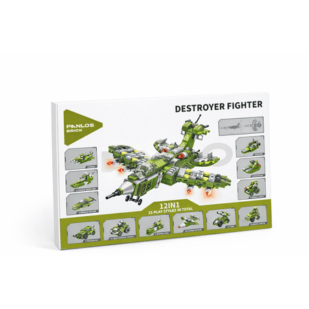 STEM Building Block Toys, 576PCS Military Engineering Building Bricks Toy for Kids, 25-in-1 Army Destroyer Fighter Tank Playset Construction Kits, Idea Toy Gifts for Age 6 7 8 9 10+ Years Old