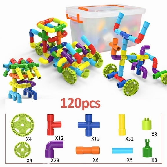 STEM Building Blocks Toy for Kids, Educational Toddlers Preschool Brain Toy Kit, Constructions Toys for 3 4 5 6 7 8 Years Age Boys and Girls–Creativity Kids Materials Toys