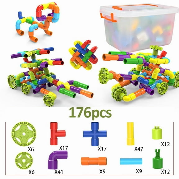 STEM Building Blocks Toy for Kids, Educational Toddlers Preschool Brain Toy Kit, Constructions Toys for 3 4 5 6 7 8 Years Age Boys and Girls–Creativity Kids Materials Toys
