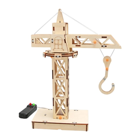 STEM Building Kits DIY Tower Cranes Engineering Model Wooden Material for Kids Aged 8 9 10 11 12