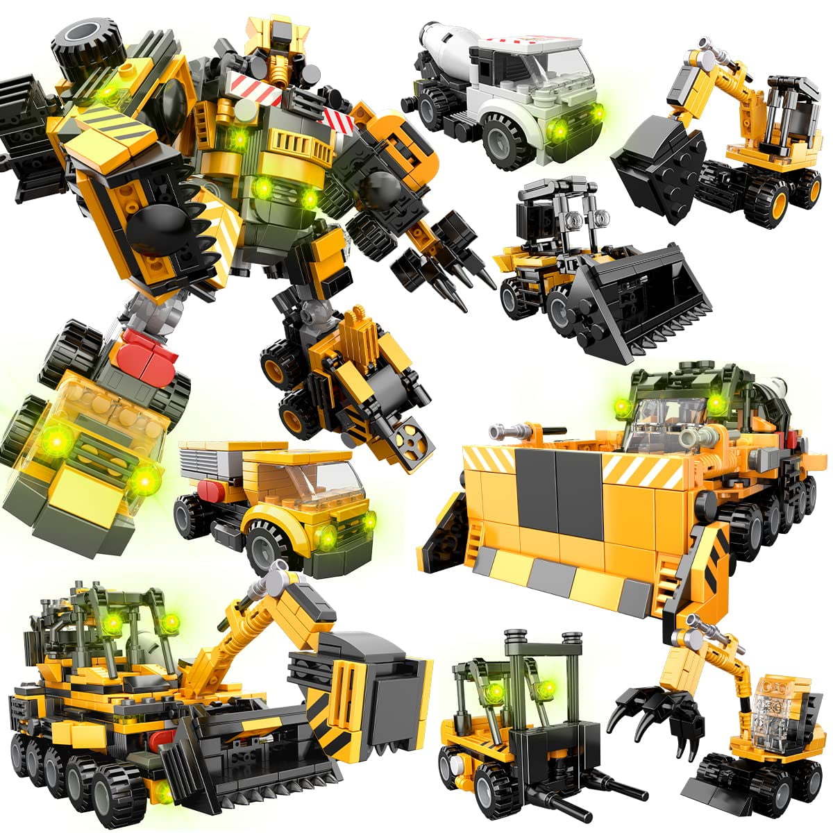 STEM Building Toys for Boys, 9 in 1 Building Blocks Set, to Build A Big Robot or 8 Vehicles, Suitable for 6 7 8 9 10 11 12 + Years Old Children (720PCS)